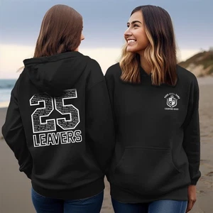 HOODIE (3300) PERSONALISED School Leavers Hoodie – Class of 2025 Student Jumper - Picture 1 of 2