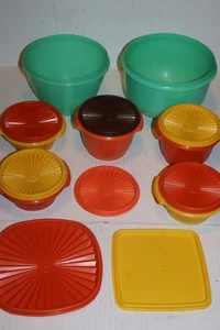 Vtg Tupperware LOT (15 ) Servalier Star Burst Lids Bowls - Picture 1 of 6