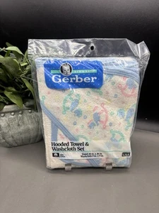 Vintage Gerber Hooded Towel & Washcloth Set New - Picture 1 of 6