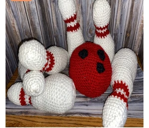 Bowlingkugel Häkelset Baby Kleinkind weich Indoor spielen PBA VERSANDBEREIT - Bild 1 von 3