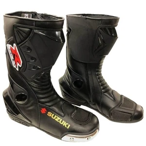 SUZUKI Rindsleder Motorrad Leder Reitschuhe Motorrad Leder Rennstiefel - Bild 1 von 3