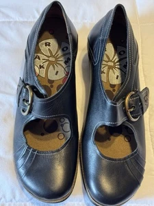 Women’s Romika black leather Mary Jane wedge heels shoes size 39 size 8 - Picture 1 of 7