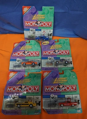 Johnny Lightning Monopoly Car Collectible Car & Game Token Lot Of 5 - Image 1 of 4