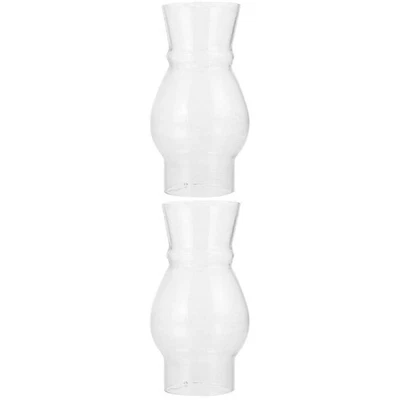  2 Pack Chimney Chimneys for Oil Lamps Small Globes Replacement Glass Vintage - Image 1 of 4