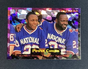 1993 Pro Set Power Combo Emmitt Smith / Barry Sanders Cracked Ice Prizm #1 - Picture 1 of 3