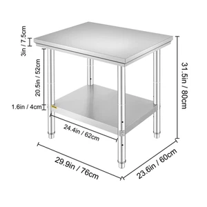 Succebuy Kitchen Work Bench Commercial Catering Table Worktable with Undershelf - Picture 1 of 16