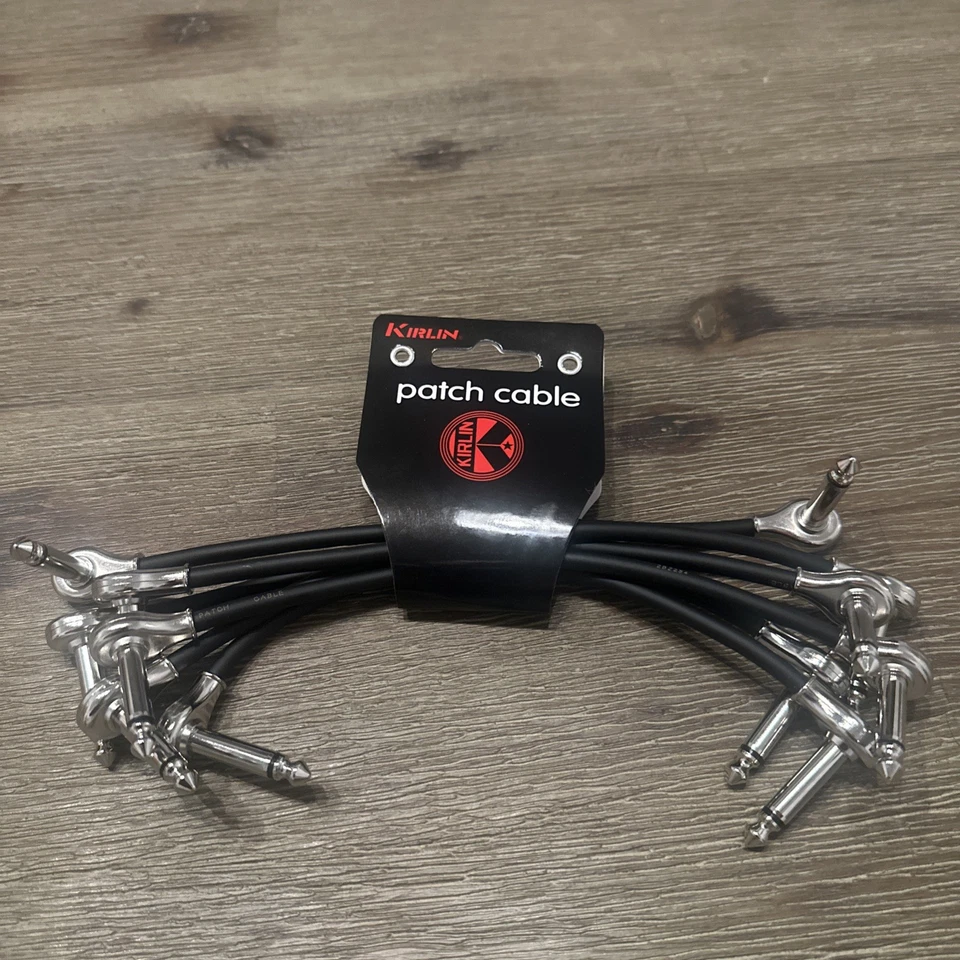Kirlin 6-PACK 1/4" Right Angle Mono Metal Ends Pedal Cable 6-Inches - PSK6-243-6