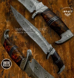 Modell # 5705 Custom Handmade Damascus Bowie Messer von Impact Cutlery Wurzelholz - Bild 1 von 16