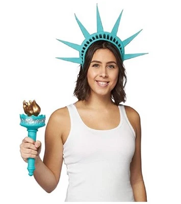 Juego Estatua de la Libertad - Tocado y Antorcha - Accesorio de Disfraz - Talla Única Foto 1 de 4