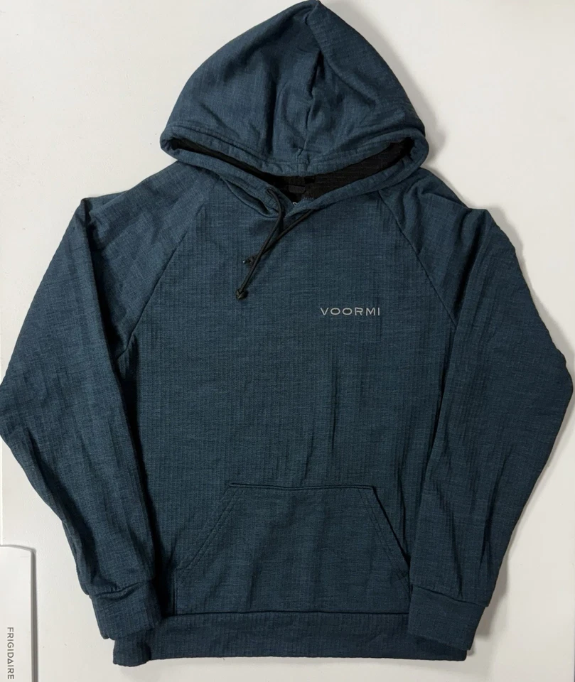 Voormi Hoodie Wool Blend Lightweight Pullover Blue Outdoors USA Men XS - Pics - Image 1 of 4