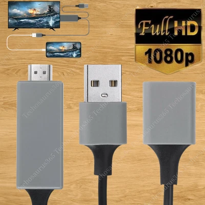 1080P HDMI Mirroring Cable Phone to TV HDTV Adapter Cord for iPhone iPad Android - Image 1 of 4