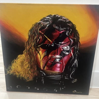 Original Hand painted Kane 24x24 Artist Kevin Goldman WWE ECW Wwf - Image 1 of 4