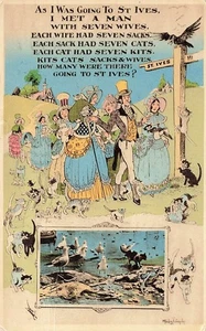 St IVES As I was going to ST IVES Cornish Humour Stanley Chaplin Postcard - Picture 1 of 2