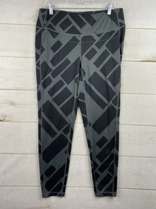 Lucy Leggings Womens 1X Black Gray Printed Skinny Pull On Yoga Workout Gym Pants - Picture 1 of 8