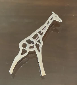 Sterling Silver Pierced Giraffe Pin Brooch Signed SU - 9.6g - 3” - Picture 1 of 4