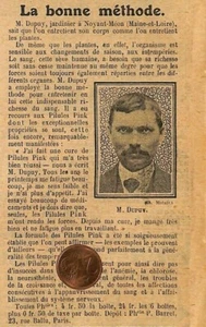 GENEALOGIE / NOYANT-MEON (49) DUPUY JARDINIER / PILULES PINK / PUBLICITE 1922 - Picture 1 of 1