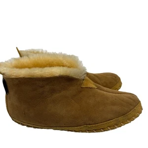 L.L.Bean Womend Wicked Good Slippers Tan Sherpa Lined Size 7 M - Picture 1 of 9