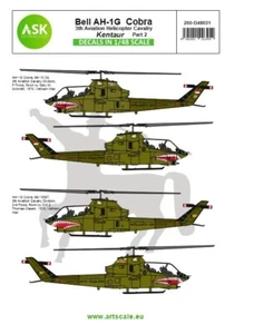 Decals for 1/48 Bell AH-1G Cobra Kentaur 3th Aviation Helicopter Cavalry Part 2 - Picture 1 of 1