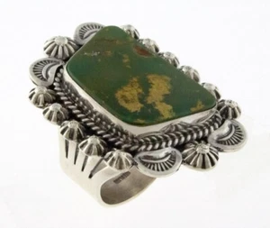 8.75 - High Grade Natural Manassa Turquoise Statement Ring By Lucinda Linkin - Picture 1 of 5