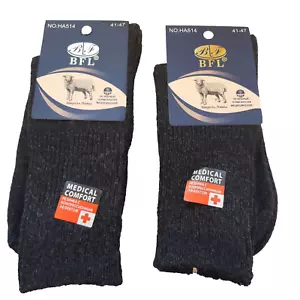 Set 2 calze termiche naturali comfort medico 20% lana cammello scarpe adatte 41-47 - Foto 1 di 11