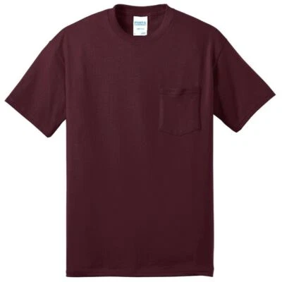 Port & Company PC55P Mens 50/50 5.5 oz T-Shirt with Pocket S-6XL Plain Tee - Image 1 of 4