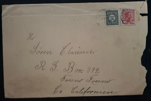 RARE 1926 Denmark Cover & Letter ties 2 stamps canc Skamby to USA - Picture 1 of 7