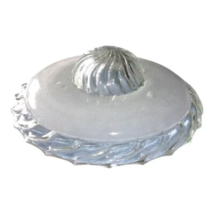 3 Chain Vintage Glass Ceiling Light Shade Clear And Frosted Wavy Edge Nipple - Picture 1 of 7