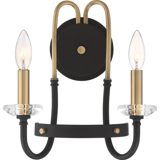 Aplique de pared Tanner de bronce occidental de 2 luces de Quoizel Foto 1 de 4