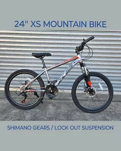 NEW 24" MOUNTAIN BIKE / SHIMANO GEARS & LOCK OUT SUSPENSION - FREE LOCK ! - Picture 1 of 1