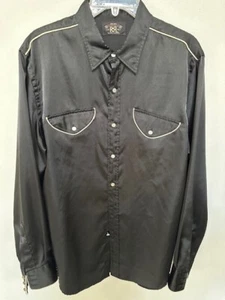 RRL Ralph Lauren Doppel RL Shirt Perle Druckknopf Herren schwarz langarm Western - Bild 1 von 10