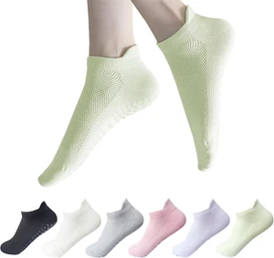 Women Non Slip Grip Ankle Socks with Anti-Skid Soles Cushioned for Yoga, Pilates - Picture 1 of 7