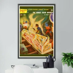 Vintage Science Fiction Taschenbuch POSTER! - Imaginative Tales - Laser - MAI 1957 - Bild 1 von 7