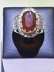 Modern Men Silver 925 Ring Genuine African Ruby Handmade Design ياقوت افريقي - Picture 1 of 21