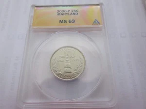 2000-P , Washington Quarter , Maryland , ANACS , MS 63 - Picture 1 of 2