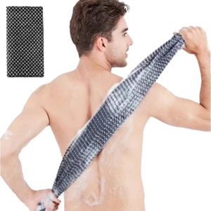 Exfoliating Body Scrubber Back Shower Wash Cloth Luffa Sponge Net Rag Washer - Picture 1 of 12
