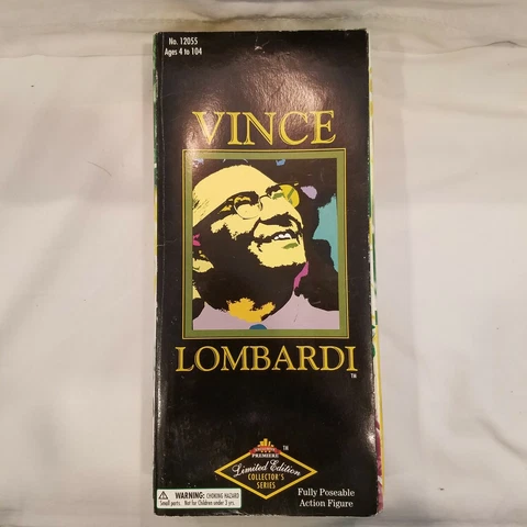 Green Bay Packers 1998 Vince Lombardi LE 9" inch Action Figure NIB /7,400 rare Cover