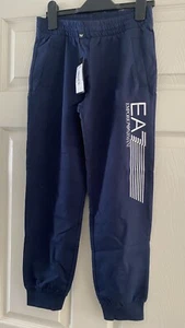 EA7 EMPORIO ARMANI NAVY JOGGING BOTTOMS, TROUSERS - AGE 10Y - Picture 1 of 3