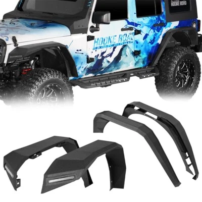 Guardabarros delantero de acero/destellos de guardabarros trasero aptos para Jeep Wrangler JK 2007-2018 Foto 1 de 4