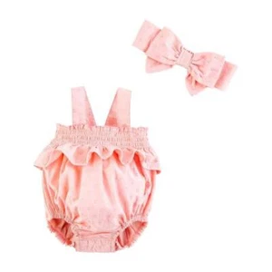 Mud Pie Hydrangea Pink Dobby Bubble & Headband Set 0-3M 3-6M 6-9M - Picture 1 of 1
