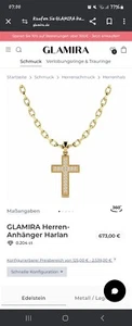 Glamira Gold 585 Diamant VS Kreuz Hals Anhänger UNISEX HERREN/DAMEN 673€ - Bild 1 von 8