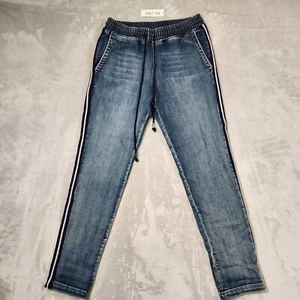 ZJOOSH JEANS WOMENS SIZE M (12) PULL ON STYLE TAPERED LEG STRETCH BLUE DENIM - Picture 1 of 15