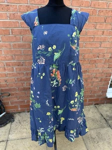 Vestido de algodón con estampado floral azul Fat Face - Talla 14 - Imagen 1 de 10
