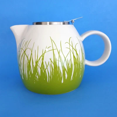 Tea Forte Ceramic Teapot Spring Grass Design 3 Cup With Strainer Cool - Image 1 of 4