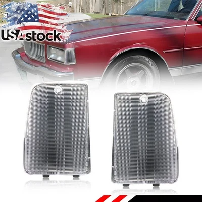 2PCS Clear Lens Front Corner Side Marker Lights For 1987-1990 Chevrolet Caprice - Image 1 of 4
