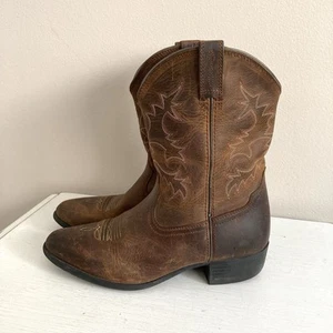 Ariat Heritage Westernstiefel braun Leder Jugend Größe 5,5 großes Kind Cowboy - Bild 1 von 11
