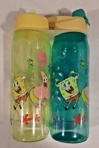 NUEVO BOB ESPONJA PANTALONES CUADRADOS JUGO DE AGUA BOTELLA LÍQUIDA CONJUNTO DE DOS 20 OZ - Imagen 1 de 3