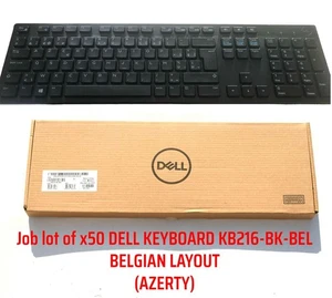 Job lot x50 Black KB216 -BK-BEL Dell Keyboard AZERTY / BELGIAN Layout *NEW* - Picture 1 of 6