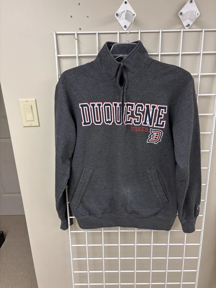 Duquesne University Dukes quarter zip sweatshirt size medium. Average Color Fade - Image 1 of 4