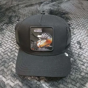 Goorin Bros The Farm Mamba Trucker Hat Cap Black One Size NWT - Picture 1 of 8