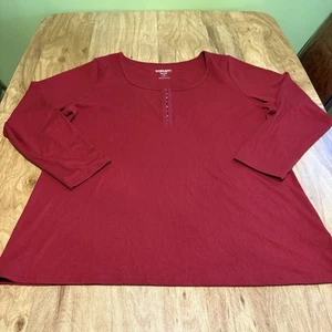 Torrid Maroon Super Soft Ribbed Knit 1/2 Clasp 3/4 Sleeve Pullover Womens Size 4 - Picture 1 of 8